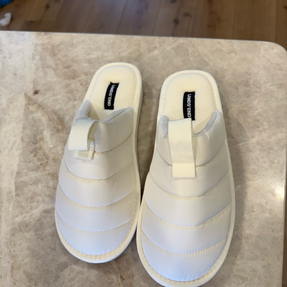 White Slip-On Slippers
